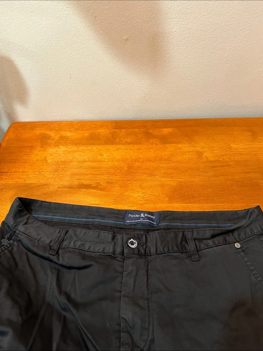 Psycho Bunny Men’s Dark Navy Flat Front Shorts Size 34